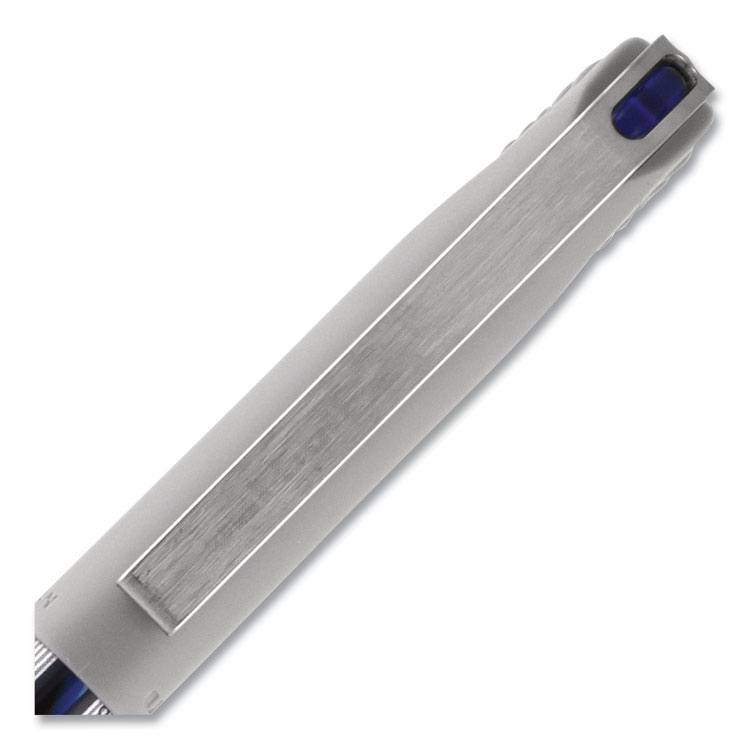 VISION Needle Roller Ball Pen, Stick, Fine 0.7 mm, Blue Ink, Gray/Clear/Blue Barrel, Dozen - Image 3