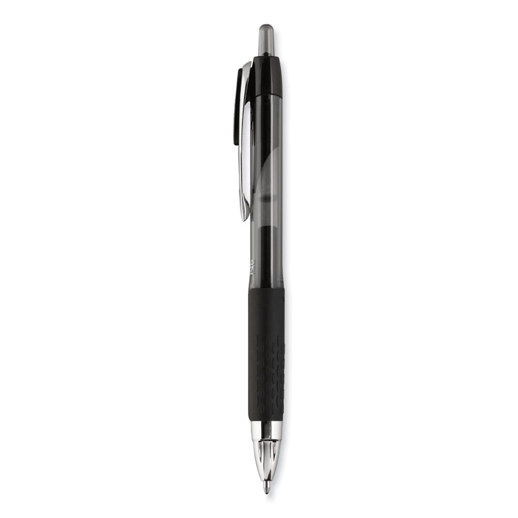 Signo 207 Gel Pen, Retractable, Bold 1 mm, Black Ink, Smoke/Black Barrel, Dozen - Image 2