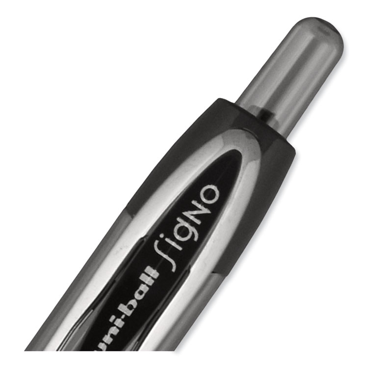 Signo 207 Gel Pen, Retractable, Bold 1 mm, Black Ink, Smoke/Black Barrel, Dozen - Image 4