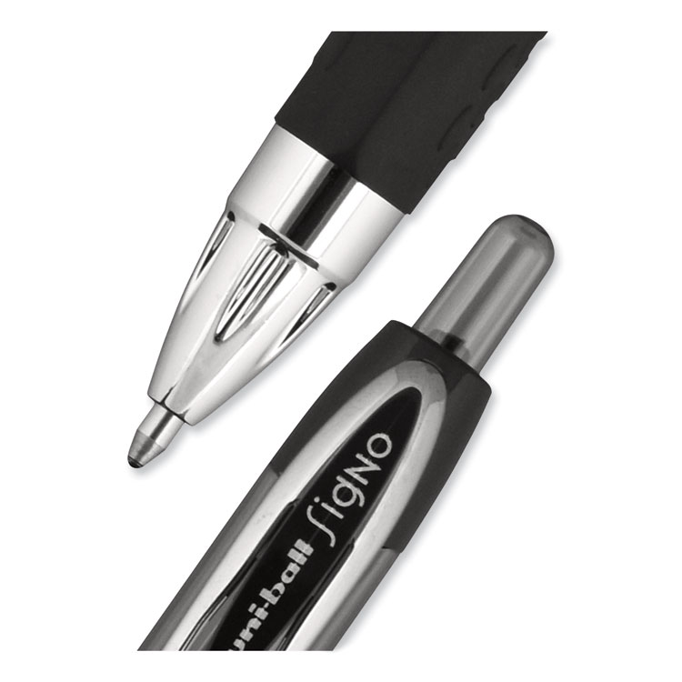 Signo 207 Gel Pen, Retractable, Bold 1 mm, Black Ink, Smoke/Black Barrel, Dozen - Image 5
