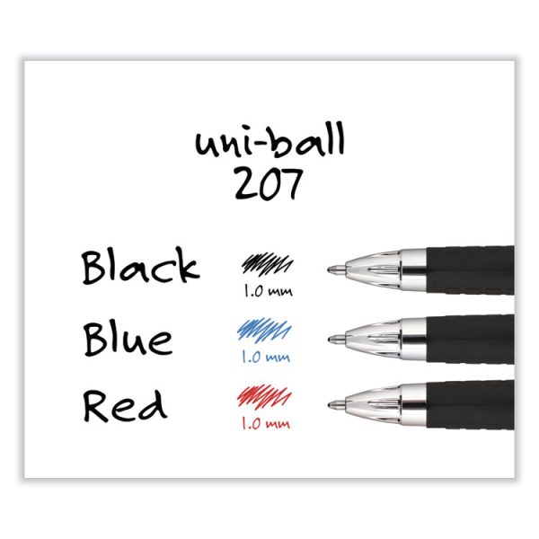 Signo 207 Gel Pen, Retractable, Bold 1 mm, Blue Ink, Smoke/Black/Blue Barrel, Dozen - Image 6