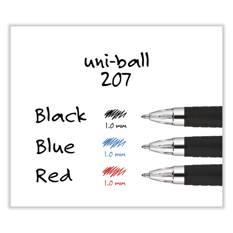 Signo 207 Gel Pen, Retractable, Bold 1 mm, Blue Ink, Smoke/Black/Blue Barrel, Dozen - Image 6
