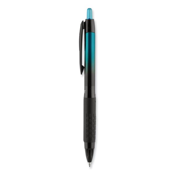 207 BLX Series Gel Pen, Retractable, Medium 0.7 mm, Blue-Infused Black Ink, Black/Blue/Smoke Barrel