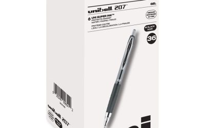 Signo 207 Gel Pen Value Pack, Retractable, Medium 0.7 mm, Black Ink, Smoke/Black Barrel, 36/Box