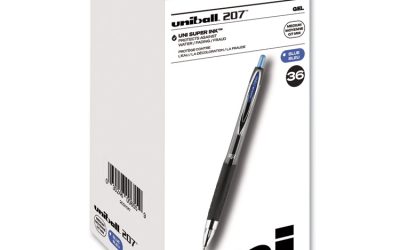 Signo 207 Gel Pen, Retractable, Medium 0.7 mm, Blue Ink, Smoke/Black/Blue Barrel, 36/Box