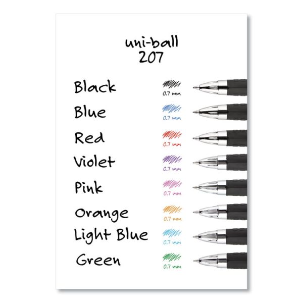Signo 207 Gel Pen, Retractable, Medium 0.7 mm, Blue Ink, Smoke/Black/Blue Barrel, 36/Box - Image 6