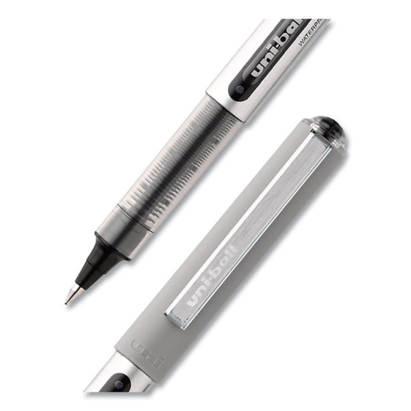 VISION Roller Ball Pen, Stick, Fine 0.7 mm, Black Ink, Silver/Black/Clear Barrel, 36/Pack - Image 5
