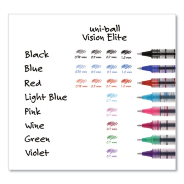 VISION Roller Ball Pen, Stick, Fine 0.7 mm, Black Ink, Silver/Black/Clear Barrel, 36/Pack - Image 6