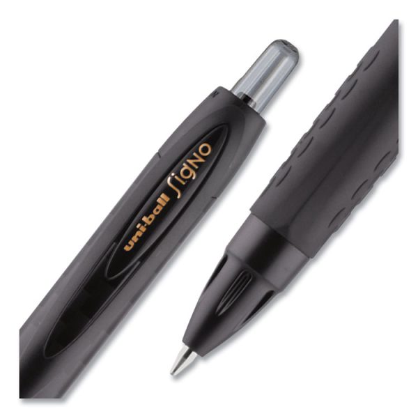 307 Gel Pen, Retractable, Fine 0.5 mm, Black Ink, Black Barrel, Dozen - Image 4