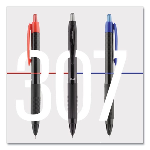 307 Gel Pen, Retractable, Fine 0.5 mm, Black Ink, Black Barrel, Dozen - Image 5