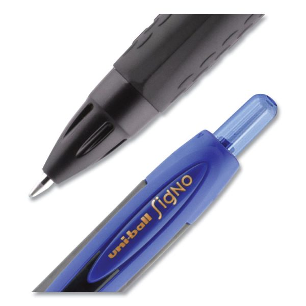 307 Gel Pen, Retractable, Fine 0.5 mm, Blue Ink, Black Barrel, Dozen - Image 4