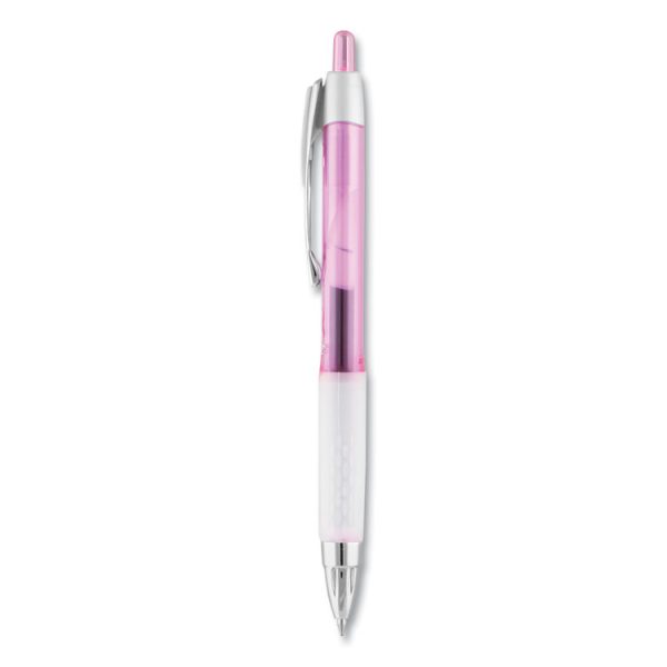 207 Office Pack Gel Pen, Retractable, Medium 0.7 mm, Black Ink, Pink/Translucent White Barrel, 36/Pack - Image 3