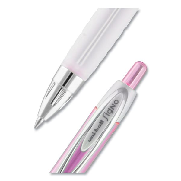 207 Office Pack Gel Pen, Retractable, Medium 0.7 mm, Black Ink, Pink/Translucent White Barrel, 36/Pack - Image 5