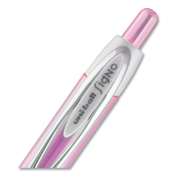 207 Office Pack Gel Pen, Retractable, Medium 0.7 mm, Black Ink, Pink/Translucent White Barrel, 36/Pack - Image 6