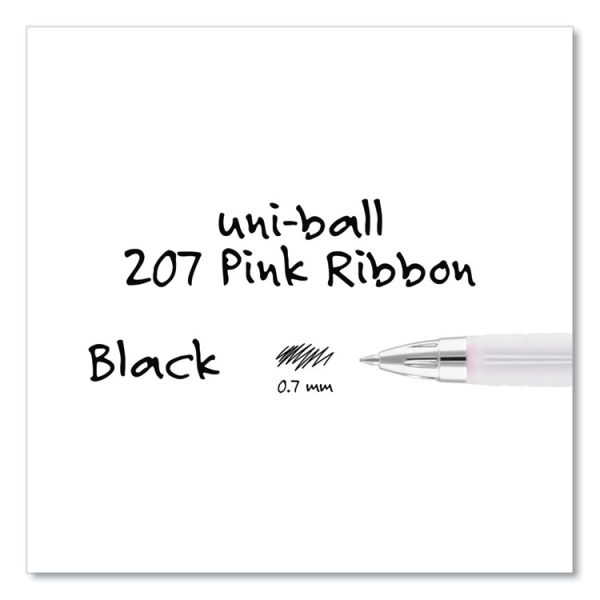 207 Office Pack Gel Pen, Retractable, Medium 0.7 mm, Black Ink, Pink/Translucent White Barrel, 36/Pack - Image 8