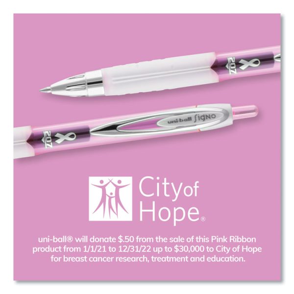 207 Office Pack Gel Pen, Retractable, Medium 0.7 mm, Black Ink, Pink/Translucent White Barrel, 36/Pack - Image 10