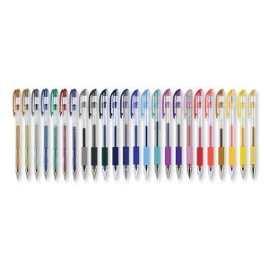 Gel Pen, Stick, Assorted Sizes, Assorted Ink and Barrel Colors, 24/Pack