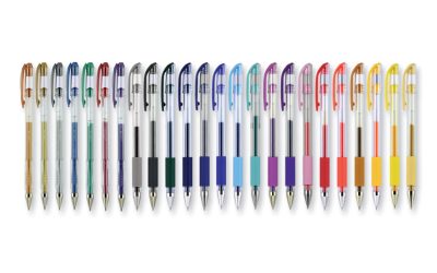 Gel Pen, Stick, Assorted Sizes, Assorted Ink and Barrel Colors, 24/Pack
