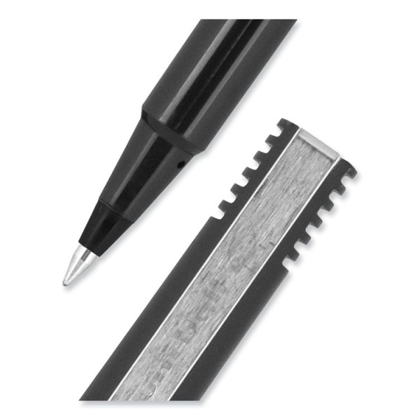 Roller Ball Pen, Stick, Extra-Fine 0.5 mm, Black Ink, Black Barrel, 72/Pack - Image 4