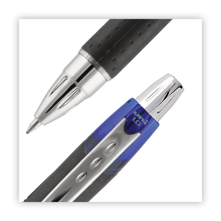 Roller Ball Pen, Stick, Extra-Fine 0.5 mm, Blue Ink, Black/Blue Barrel, 72/Pack - Image 7