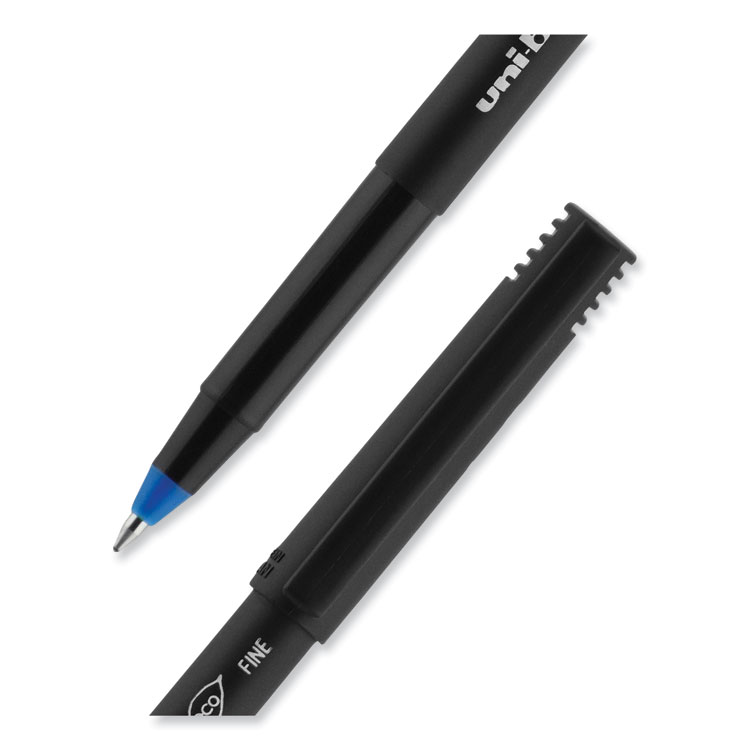 ONYX Roller Ball Pen, Stick, Fine 0.7 mm, Blue Ink, Black/Blue Barrel, 72/Pack - Image 6