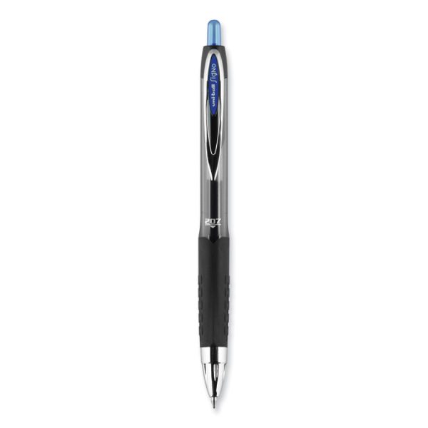 Signo 207 Gel Pen, Retractable, Medium 0.7 Mm, Blue Ink, Smoke/black/blue Barrel, Dozen - Image 2