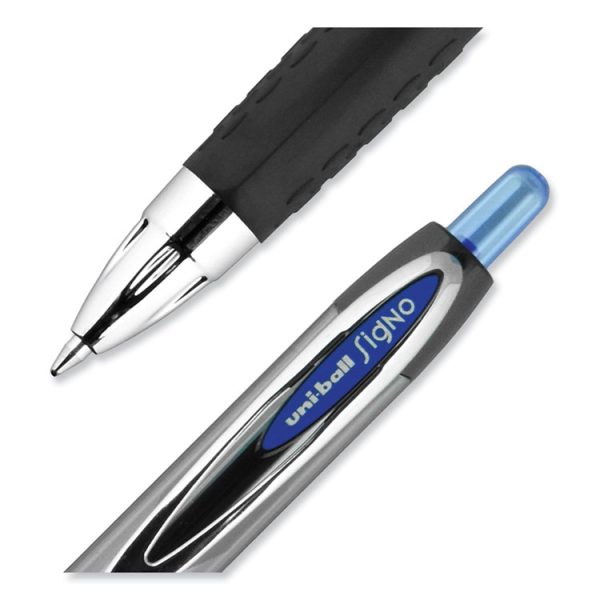 Signo 207 Gel Pen, Retractable, Medium 0.7 Mm, Blue Ink, Smoke/black/blue Barrel, Dozen - Image 5