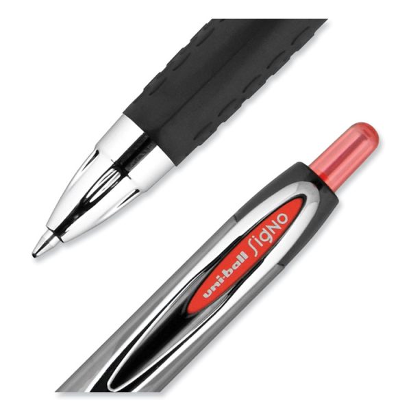 Signo 207 Gel Pen, Retractable, Medium 0.7 Mm, Red Ink, Smoke/black/red Barrel, Dozen - Image 5