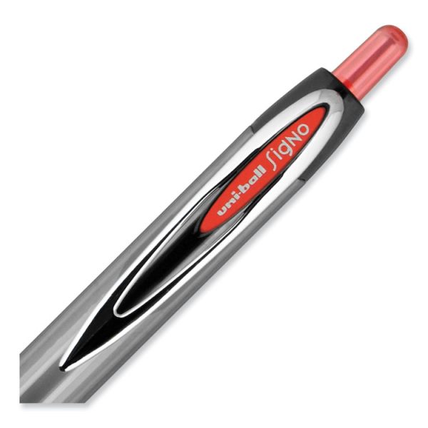 Signo 207 Gel Pen, Retractable, Medium 0.7 Mm, Red Ink, Smoke/black/red Barrel, Dozen - Image 6