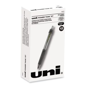 Power Tank Rt Ballpoint Pen, Retractable, Bold 1 Mm, Black Ink, Smoke/black Barrel, Dozen