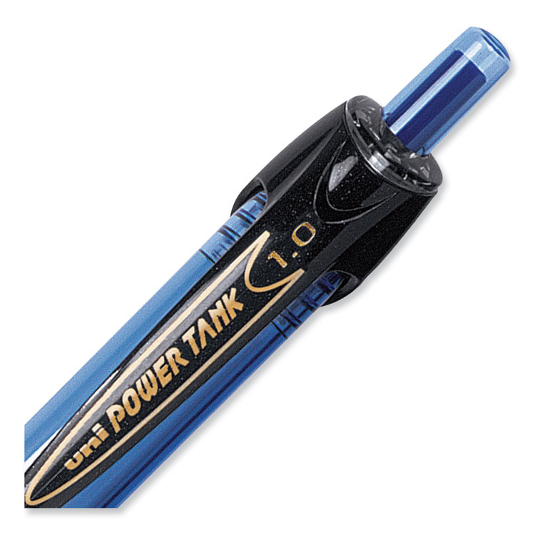 Power Tank RT Ballpoint Pen, Retractable, Bold 1 mm, Blue Ink, Translucent Blue/Black Barrel, Dozen - Image 4