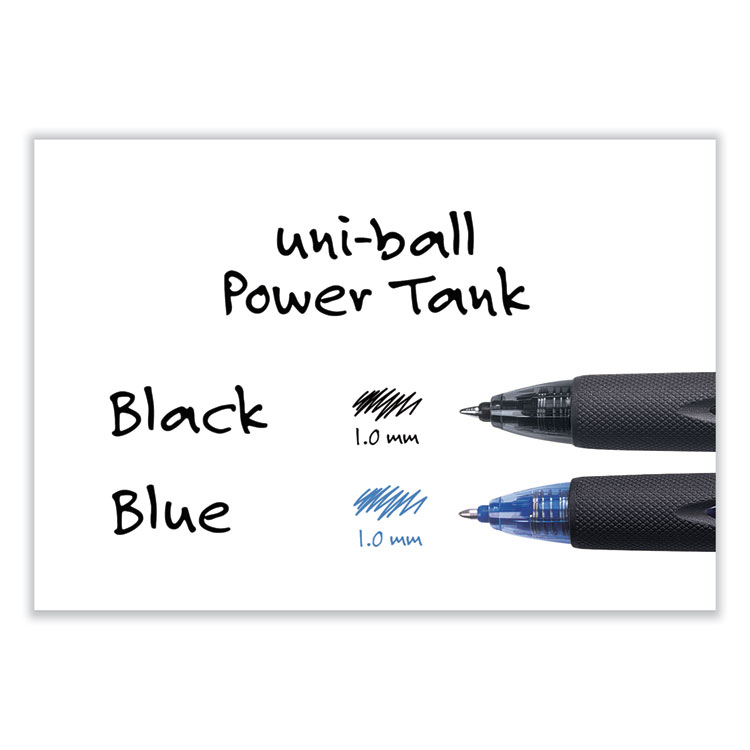 Power Tank RT Ballpoint Pen, Retractable, Bold 1 mm, Blue Ink, Translucent Blue/Black Barrel, Dozen - Image 6