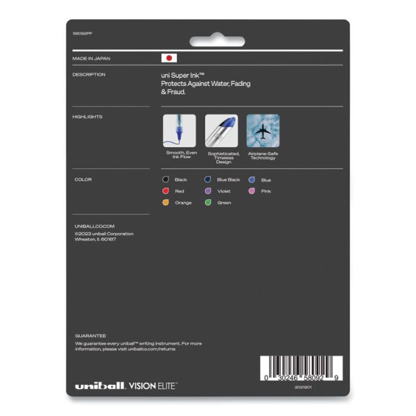VISION ELITE Hybrid Gel Pen, Stick, Fine 0.5 mm, Assorted Ink and Barrel Colors - Image 2
