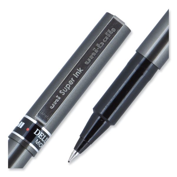 Deluxe Roller Ball Pen, Stick, Extra-Fine 0.5 mm, Black Ink, Metallic Gray/Black Barrel, Dozen - Image 5