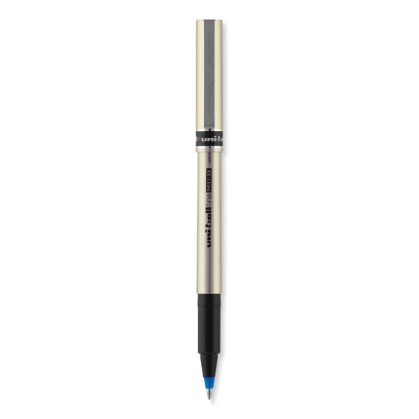 Deluxe Roller Ball Pen, Stick, Fine 0.7 mm, Blue Ink, Champagne/Black/Blue Barrel, Dozen - Image 2