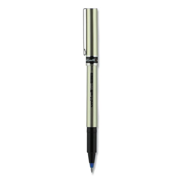Deluxe Roller Ball Pen, Stick, Fine 0.7 mm, Blue Ink, Champagne/Black/Blue Barrel, Dozen - Image 3