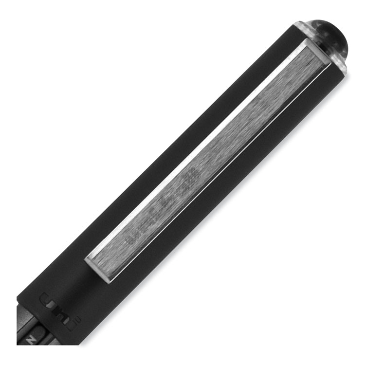 VISION Roller Ball Pen, Stick, Extra-Fine 0.5 mm, Black Ink, Gray/Black/Clear Barrel, Dozen - Image 6