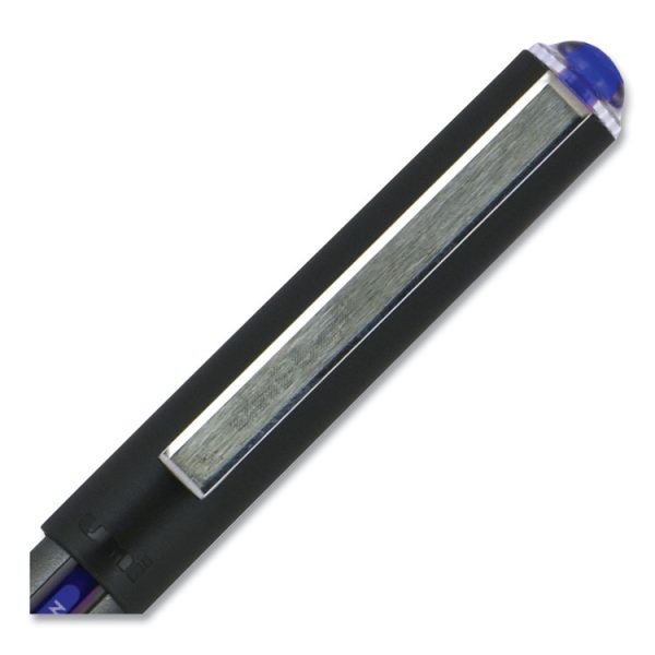 VISION Roller Ball Pen, Stick, Extra-Fine 0.5 mm, Blue Ink, Gray/Blue/Clear Barrel, Dozen - Image 5