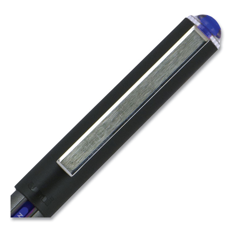 VISION Roller Ball Pen, Stick, Extra-Fine 0.5 mm, Blue Ink, Gray/Blue/Clear Barrel, Dozen - Image 5