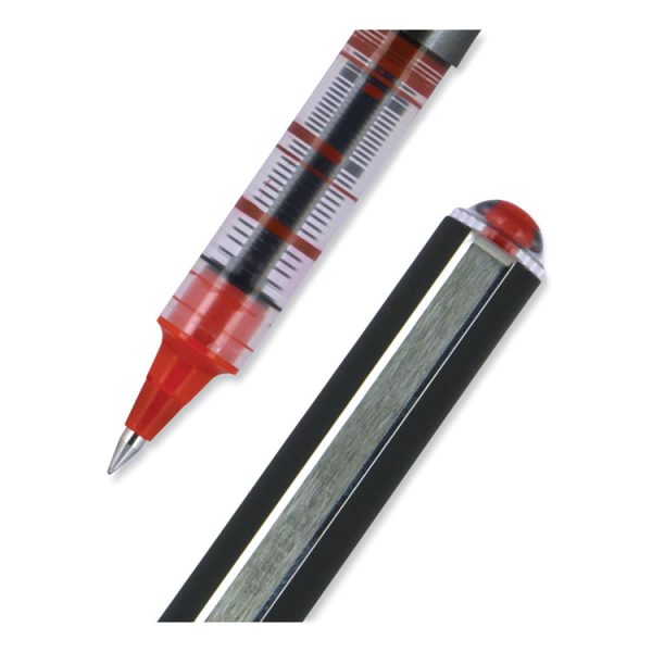 VISION Roller Ball Pen, Stick, Extra-Fine 0.5 mm, Red Ink, Gray/Red Barrel, Dozen - Image 5