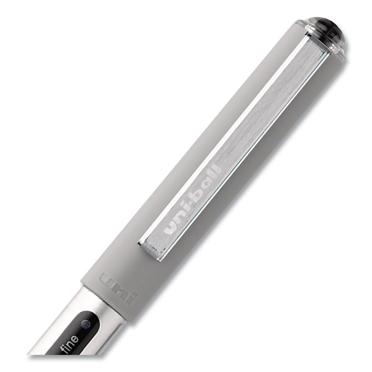 VISION Roller Ball Pen, Stick, Fine 0.7 mm, Black Ink, Silver/Black/Clear Barrel, Dozen - Image 4