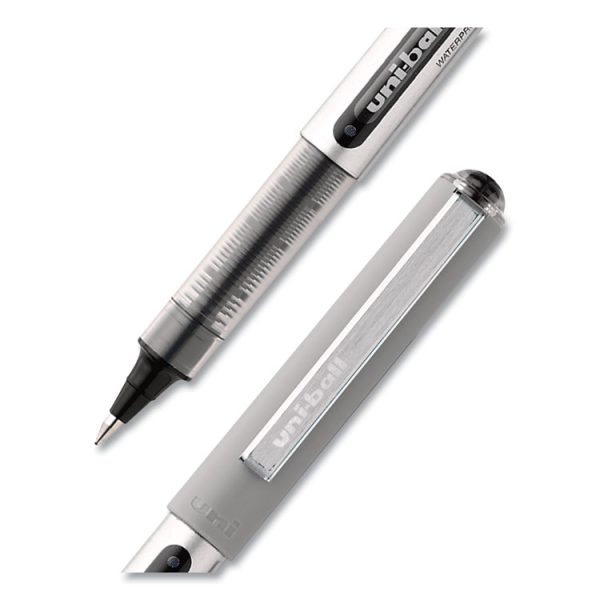 VISION Roller Ball Pen, Stick, Fine 0.7 mm, Black Ink, Silver/Black/Clear Barrel, Dozen - Image 5