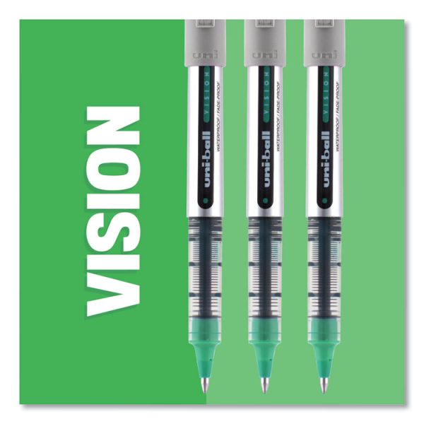 VISION Roller Ball Pen, Stick, Fine 0.7 mm, Black Ink, Silver/Black/Clear Barrel, Dozen - Image 10