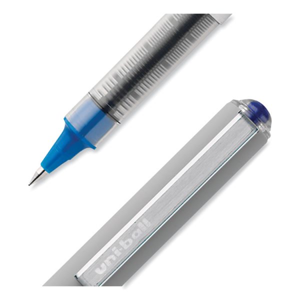 VISION Roller Ball Pen, Stick, Fine 0.7 mm, Blue Ink, Silver/Blue/Clear Barrel, Dozen - Image 5