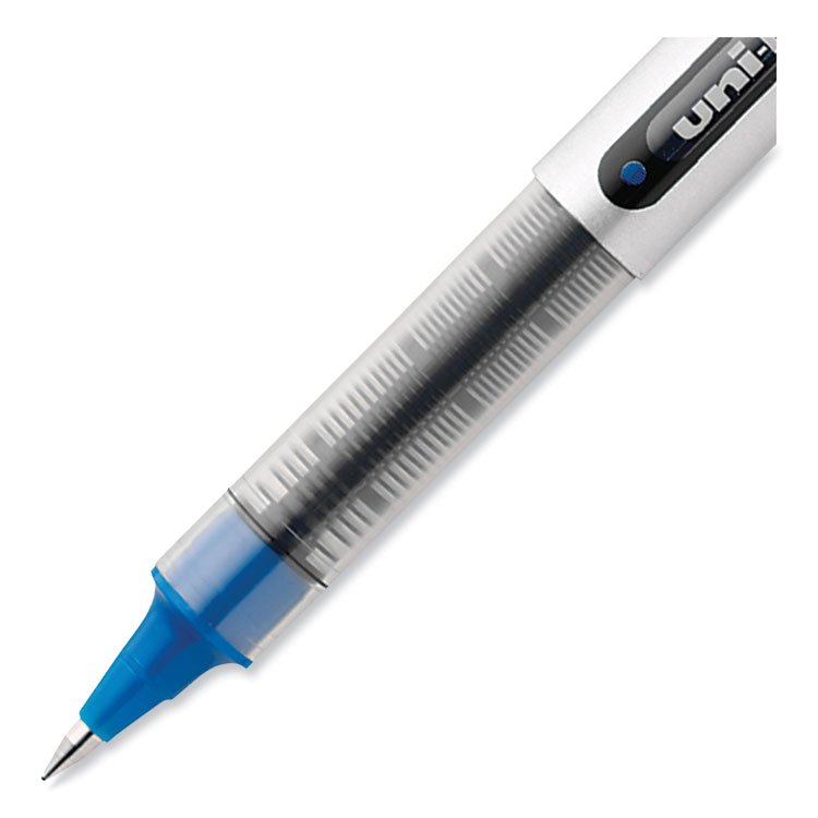 VISION Roller Ball Pen, Stick, Fine 0.7 mm, Blue Ink, Silver/Blue/Clear Barrel, Dozen - Image 7