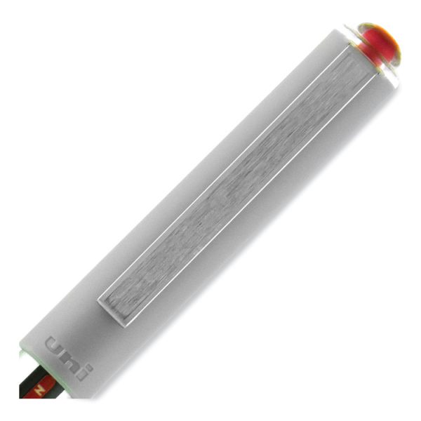 VISION Roller Ball Pen, Stick, Fine 0.7 mm, Red Ink, Silver/Red/Clear Barrel, Dozen - Image 6