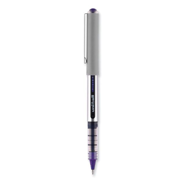 VISION Roller Ball Pen, Stick, Fine 0.7 mm, Violet Ink, Silver/Violet/Clear Barrel, Dozen - Image 3