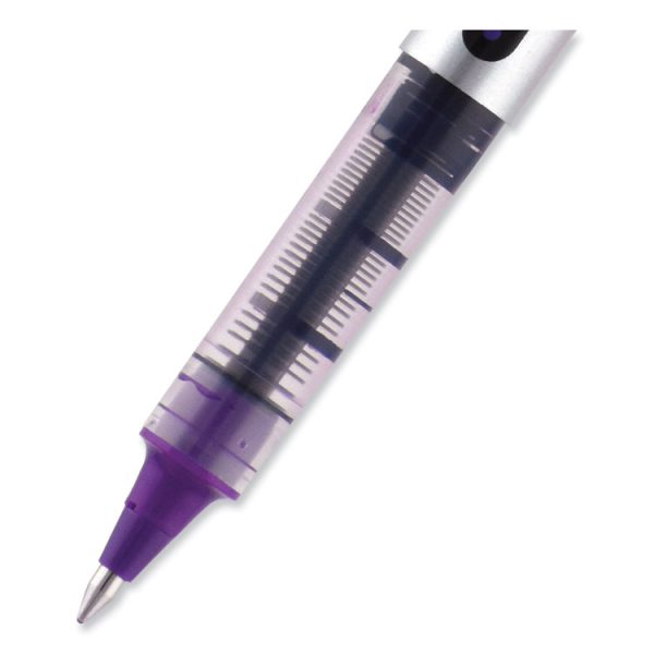 VISION Roller Ball Pen, Stick, Fine 0.7 mm, Violet Ink, Silver/Violet/Clear Barrel, Dozen - Image 7