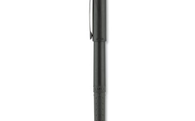 Grip Roller Ball Pen, Stick, Extra-Fine 0.5 mm, Black Ink, Black Barrel, Dozen