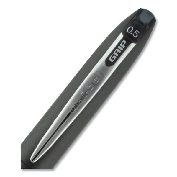 Grip Roller Ball Pen, Stick, Extra-Fine 0.5 mm, Black Ink, Black Barrel, Dozen - Image 3